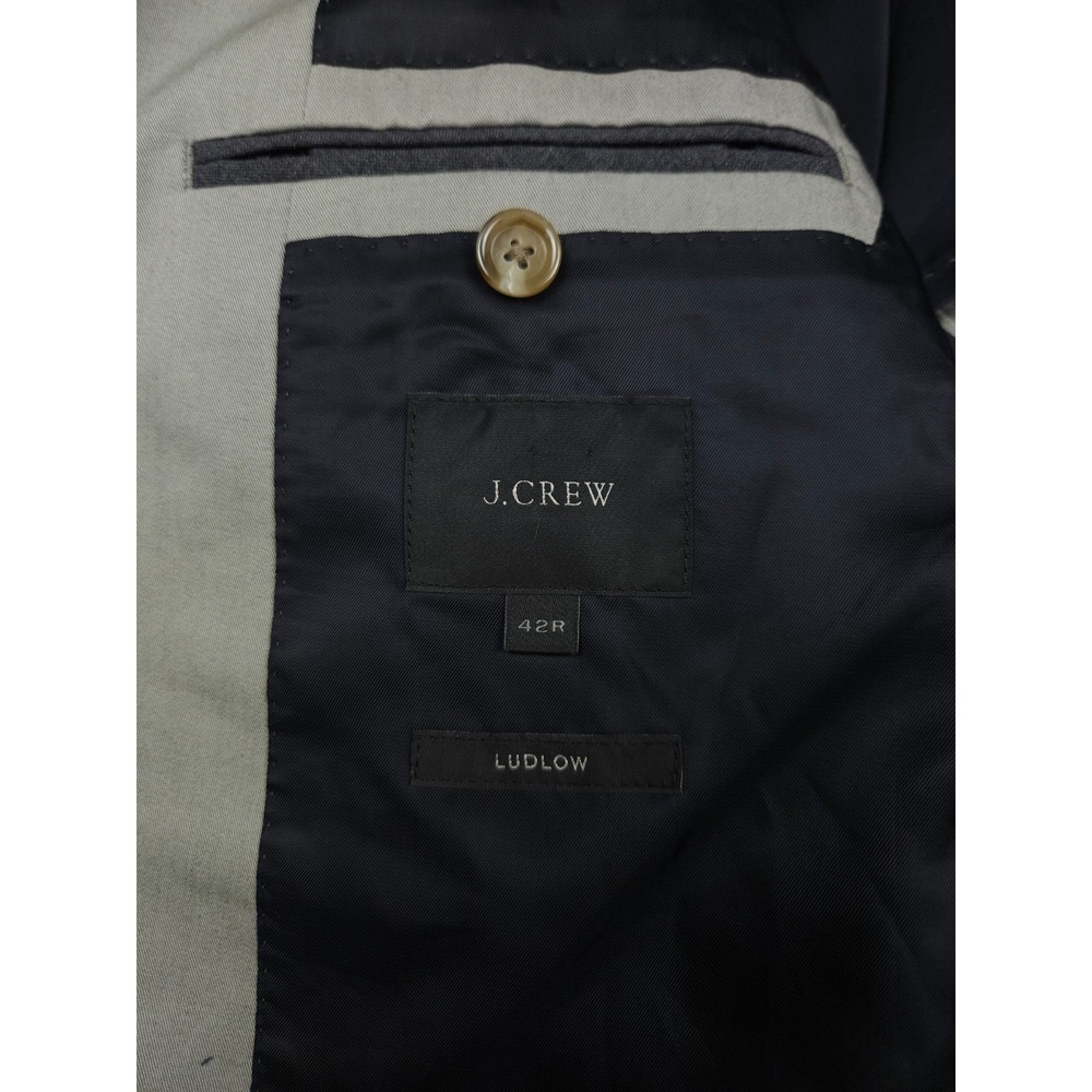 JCrew Ludlow Blazer Jacket‎ Men's 42R Gray 2-Button Cotton Larusmiani - Picture 6 of 14